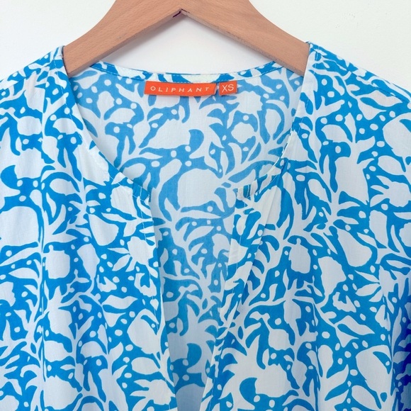 OLIPHANT Tuckernuck Canary Blue White Floral
Maxi Cotton Block Print Dress - Picture 11 of 12